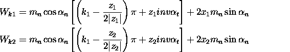 Base tangent length of gear