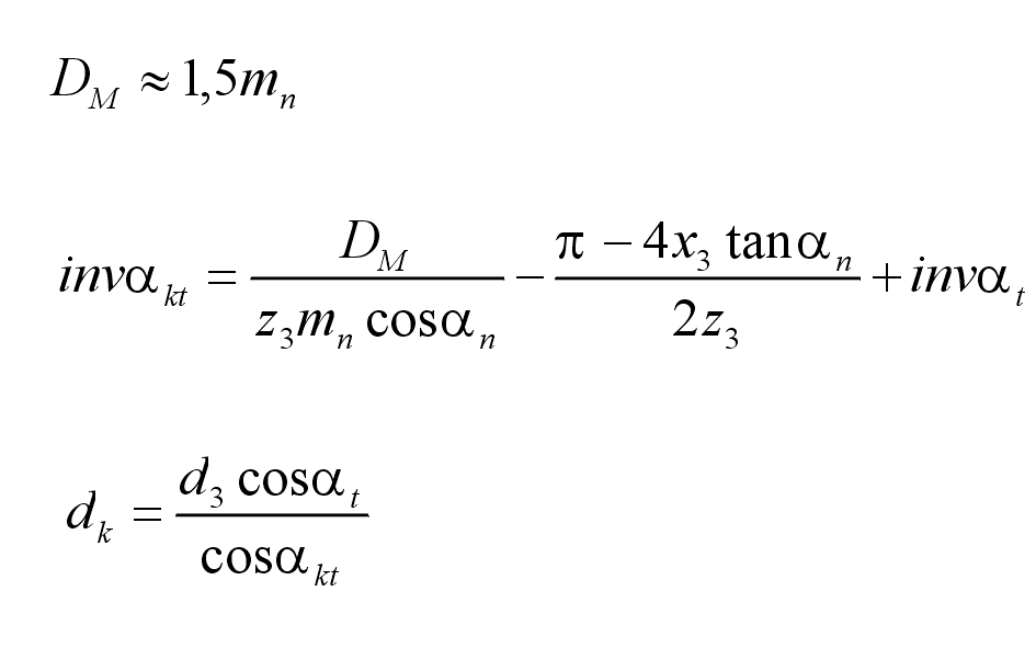 Diameters of measuring element